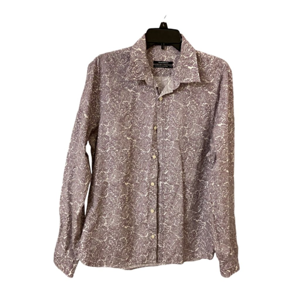 Men’s Club Monaco Purple Paisley Button Up Dress Shirt -Size L/G